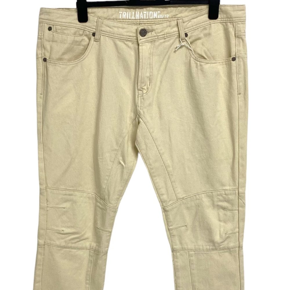 TRILL NATION men's Jeans size 40X 32 pants straight leg yellow